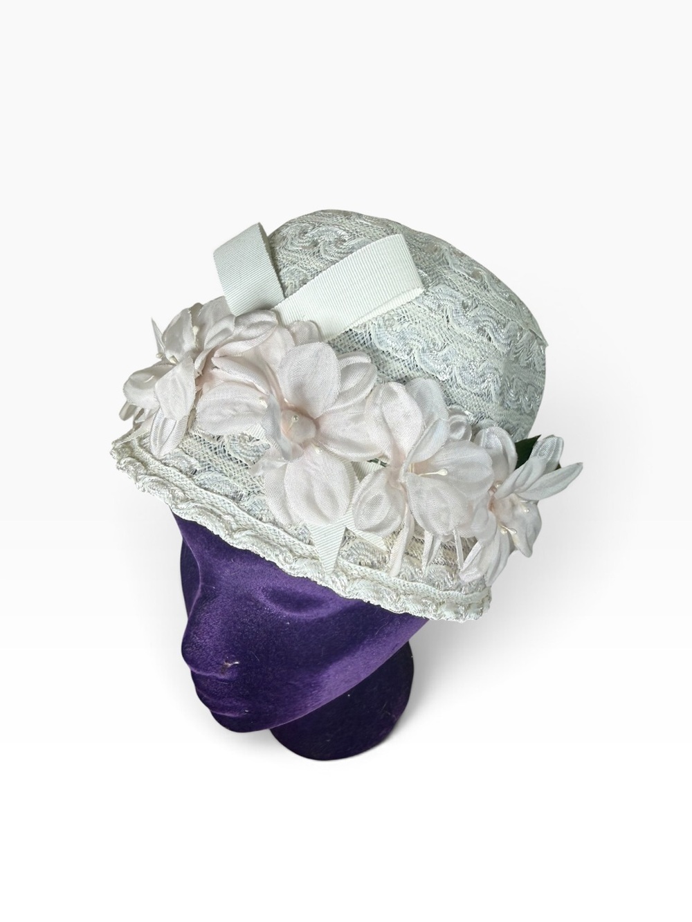 Mr. Herbert Ivory Floral Lace Cloche Hat